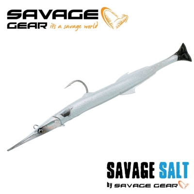 SG 3D Needlefish Pulsetail 2+1 18cm 26g Pearl White Silver