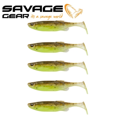 SG Fat Minnow T-Tail 7.5cm 5g Green Pearl Yellow 5pcs