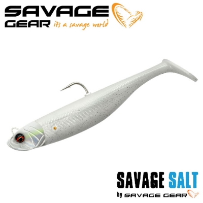 SG Savage Minnow 10cm 20g Sinking White Pearl Silver 2+1