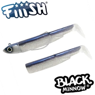 Fiiish Black Minnow No1 Combo: Jig Head 6g + 2 Lure Bodies 7cm - Electric Blue