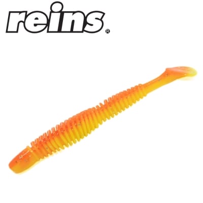 Reins Bubbling Shad 4.0 - B49 Chika Orange/Chartreuse Silver Glitter 6pcs