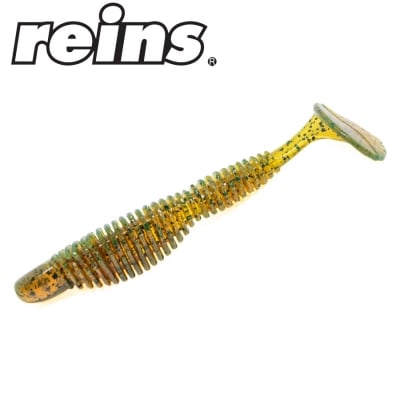 Reins Fat Bubbling Shad 4.0 - 429 Motor Oil Pepper 6pcs