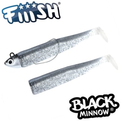 Fiiish Black Minnow No3 Combo: Jig Head 18g + 2 Lure Bodies 12cm - Silver Strike