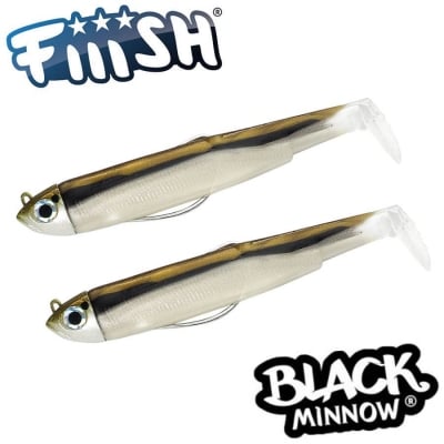 Fiiish Black Minnow No1 Double Combo: 2 Jig Heads 3g + 2 Lure Bodies 7cm - Vairon