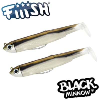 Fiiish Black Minnow No2.5 Double Combo: 2 Jig Heads 8g + 2 Lure Bodies 10.5cm - Vairon