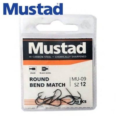 Mustad Ultra NP Wide Round Bend Match Spade Barbed MU09-60200NP Куки