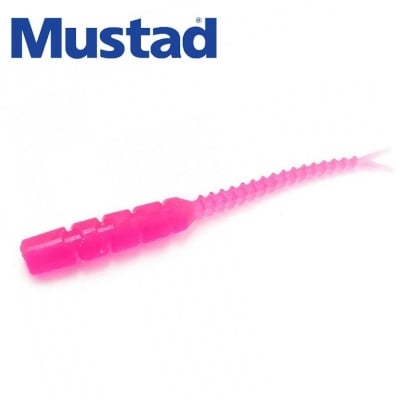 Mustad Aji Worm Bachi-Bachi 2inch 004 UV Clear Pink