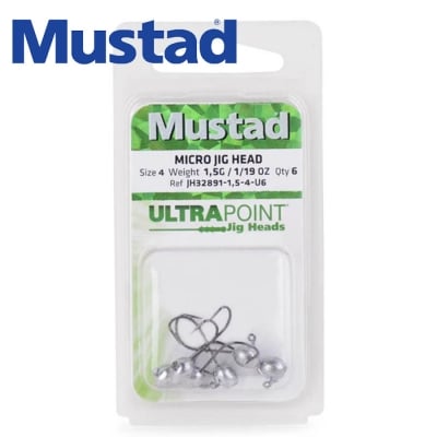 Mustad Jig Head Micro 1.5g 6pcs Микро джиг глава