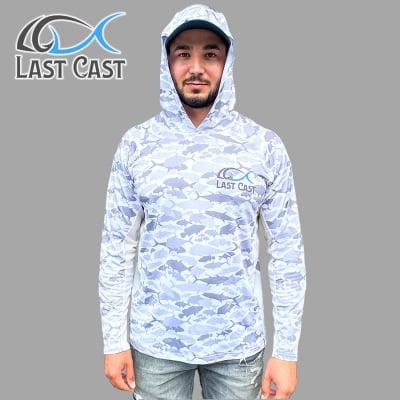 Last Cast Camo Fish Mesh Hoodie UPF 50+ UV Блуза с качулка