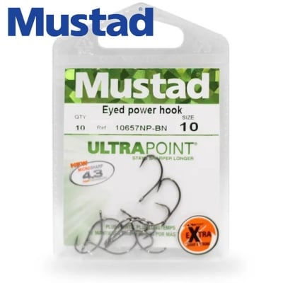 Mustad Eyed Power Hook 10657NP-BN Куки