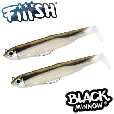 Fiiish Black Minnow No3 Double Combo: 2 Jig Heads 12g + 2 Lure Bodies 12cm - Vairon