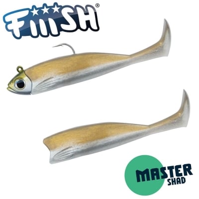 Fiiish Master Shad No5 Combo: Jig Head 14g + 2 Lure Bodies 12.5cm - Kaki