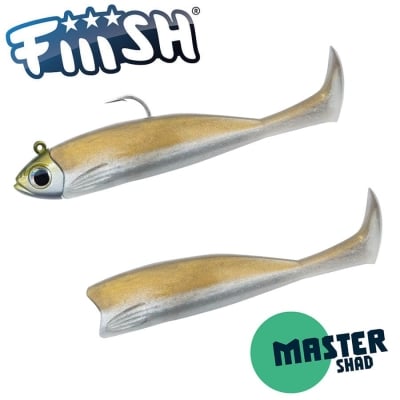 Fiiish Master Shad No3 Combo: Jig Head 3g + 2 Lure Bodies 7.5cm - Kaki
