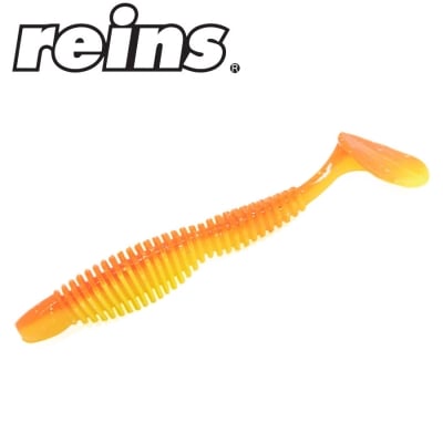 Reins Fat Bubbling Shad 4.0 - B49 Chika Orange/Chartreuse Silver Glitter 6pcs