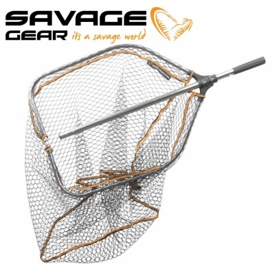 Savage Gear Pro Folding Rubber Large Mesh Landing Net 