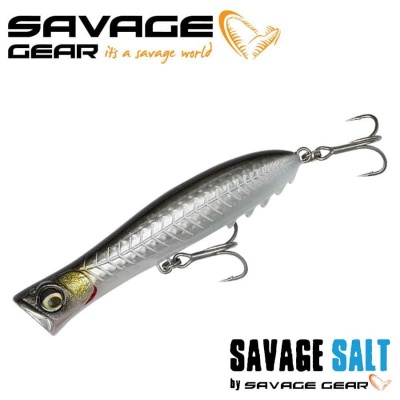 SG Gravity Popper 11cm 25g F Black Mullet 1pcs