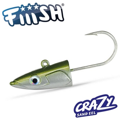 Fiiish Crazy Sand Eel 120 Jig Head 15g Offshore - Kaki