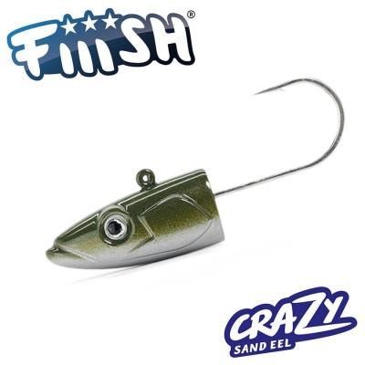 Fiiish Crazy Sand Eel 120 Jig Head 25g X-Deep - Kaki