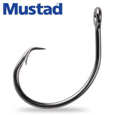Mustad Demon Wide Gap Circle Hook #10/0 Black Nickel 3pcs