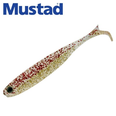 Mustad Mezashi Z-Tail Minnow 3inch Red Gold Glitter