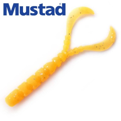 Mustad Aji Worm Chiki-Chiki 1.7inch 008 Orange Glow Glitter