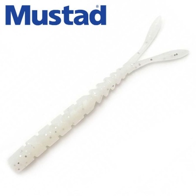 Mustad Aji Worm Pilo-Pilo 2inch 007 White Glow Glitter