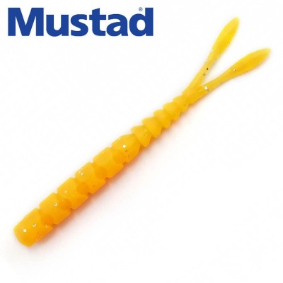 Mustad Aji Worm Pilo-Pilo 2inch 008 Orange Glow Glitter