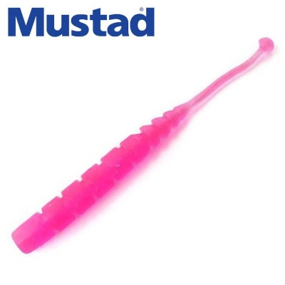 Mustad Aji Worm Plu-Plu 2inch 004 UV Clear Pink