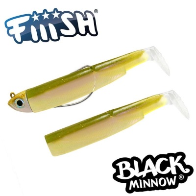 Fiiish Black Minnow No3 Combo: Jig Head 12g + 2 Lure Bodies 12cm - Wakasagi