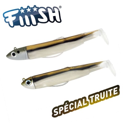 Fiiish Black Minnow No1 Double Combo: Jig Head 3g + 6g + 2 Lure Bodies 7cm - Trout