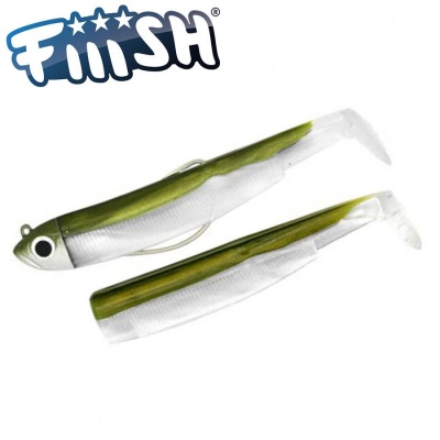 Fiiish Black Minnow No1 Combo: Jig Head 3g + 2 Lure Bodies 7cm - Kaki