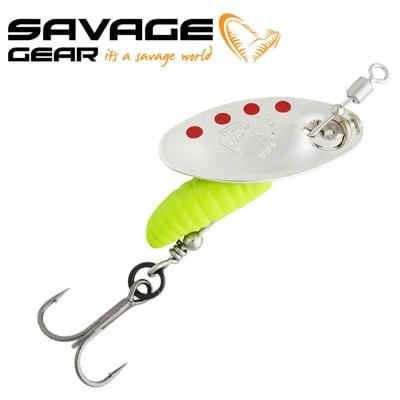 SG Grub Spinners #1 3.8g Sinking Silver Red Lime