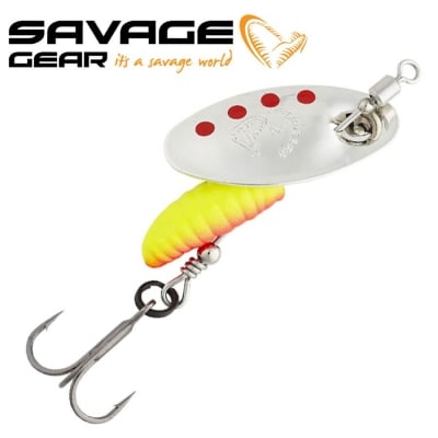 SG Grub Spinners #1 3.8g Sinking Silver Red Yellow