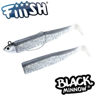 Fiiish Black Minnow No1 Combo: Jig Head 4.5g + 2 Lure Bodies 7cm - Silver Strike