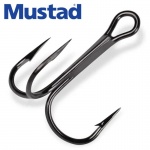 Mustad Round Treble Hooks #4 Black Nickel 10pcs