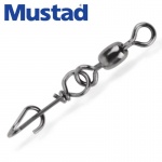 Mustad Crane Swivel W/Fastach Clip #8 Black Nickel 10pcs