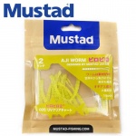 Mustad Aji Worm Pilo-Pilo 2inch 007 White Glow Glitter