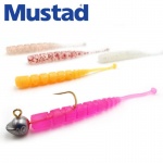 Mustad Aji Worm Plu-Plu 2inch 007 White Glow Glitter