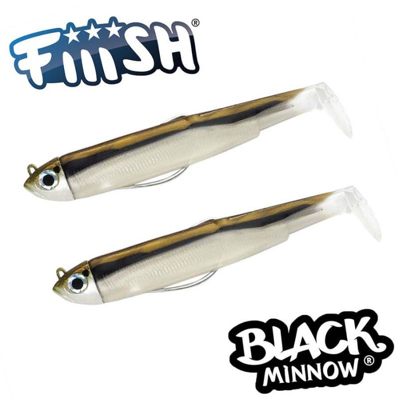 Fiiish Black Minnow No2 Double Combo: 2 Jig Heads 5g + 2 Lure Bodies 9cm - Vairon