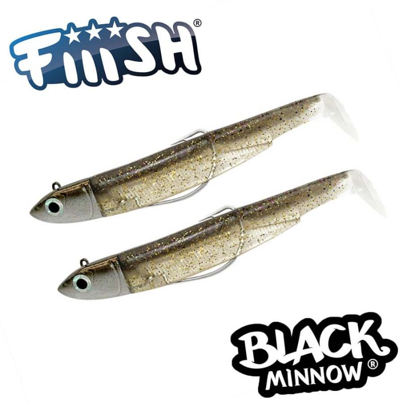 Fiiish Black Minnow No3 Double Combo: 2 Jig Heads 25g + 2 Lure Bodies 12cm - Macchiato
