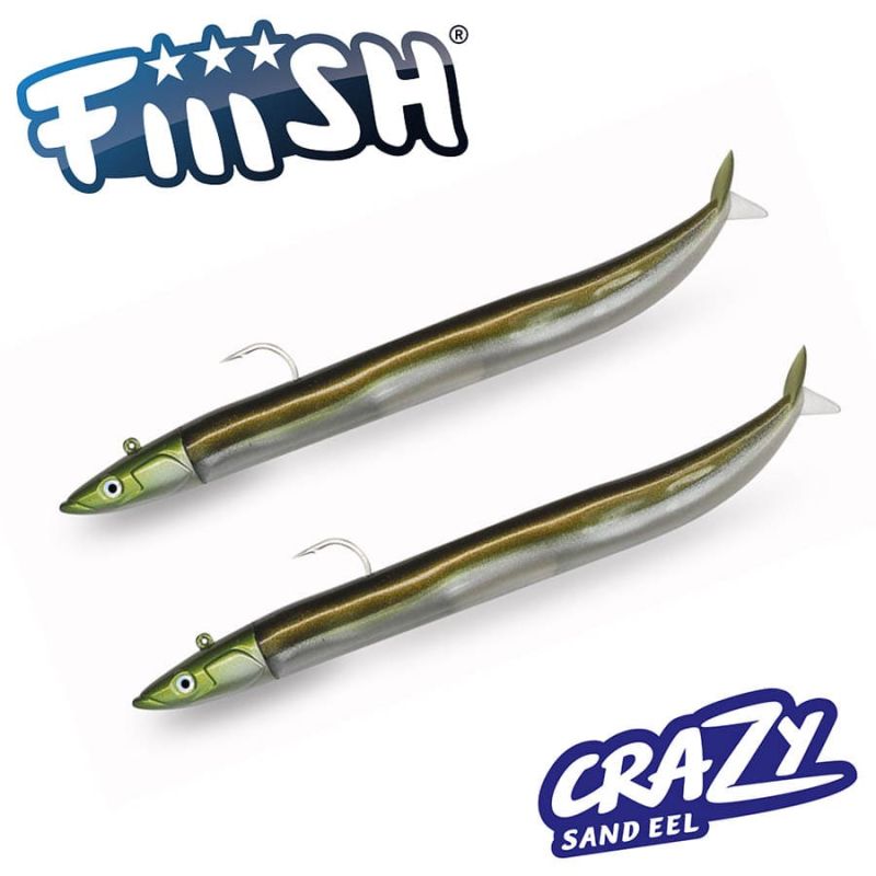 Fiiish Crazy Sand Eel No2 Double Combo - 15cm | 20g Kaki