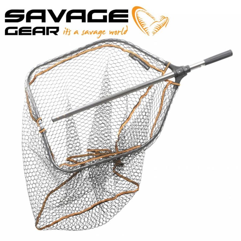 Savage Gear Pro Folding Rubber Large Mesh Landing Net Сгъваем кеп 