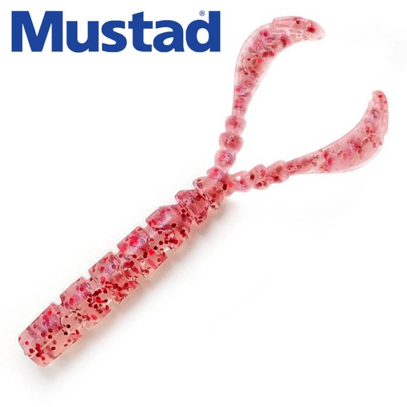 Mustad Aji Worm Chiki-Chiki 1.7inch 003 Clear Red Glitter