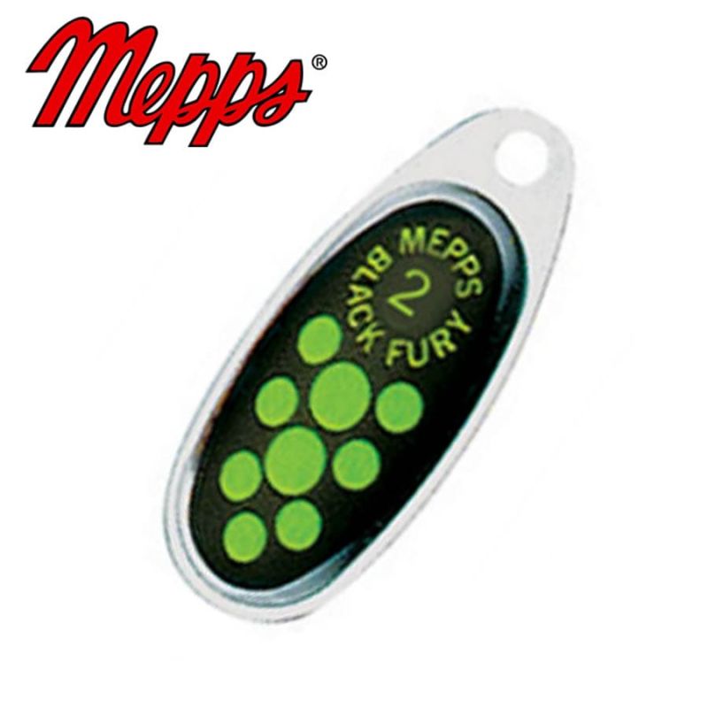 Mepps Black Fury 0 Silver / Green dots