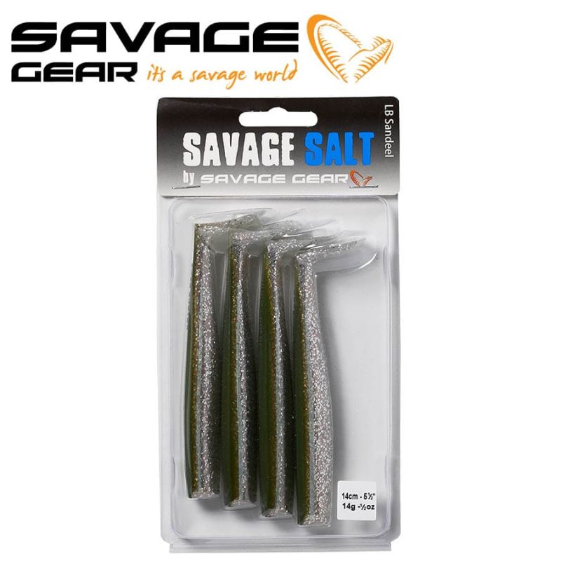 Savage Gear LB Sandeel 14cm 14g 4 pcs per pack Loose body Soft baits COLORS 
