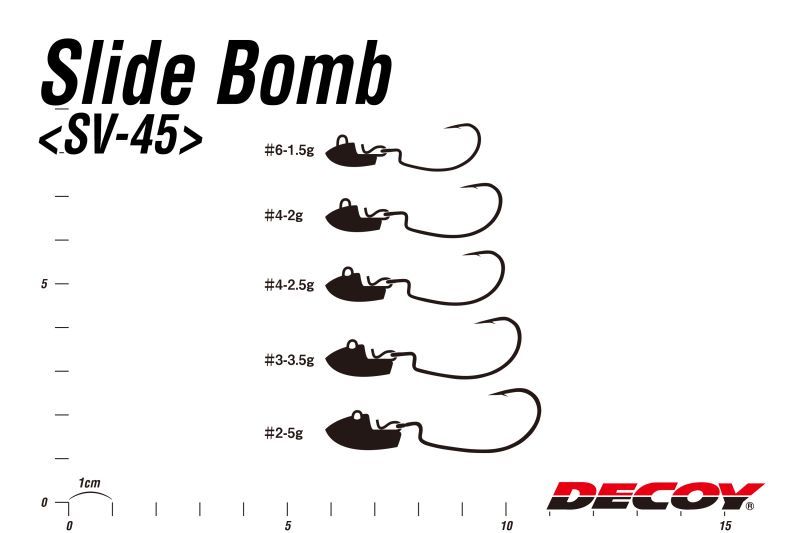 Decoy Slide Bomb SV-45 Джиг глава с кука 