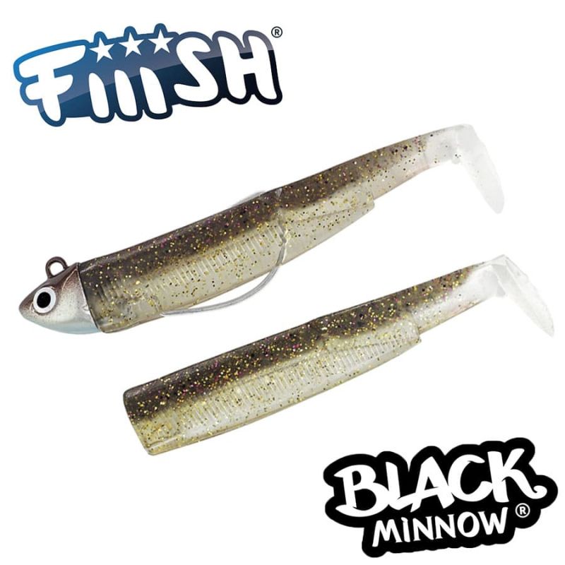 Fiiish Black Minnow No1 Search Combo: Jig Head 4.5g + 2 Lure Bodies 7cm - Macchiato
