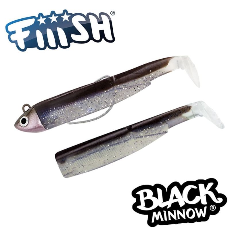 Fiiish Black Minnow No2 Combo: Jig Head 8g + 2 Lure Bodies 9cm - Sexy Brown