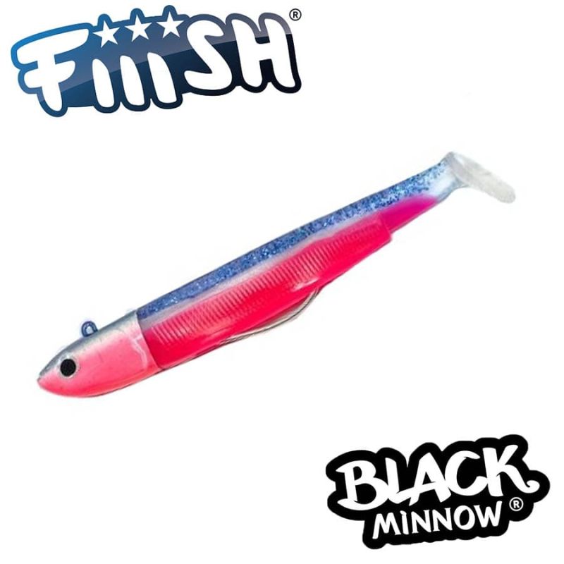 Fiiish Black Minnow No5 Combo: Jig Head 90g + 2 Lure Bodies 16cm - Sunset Blue