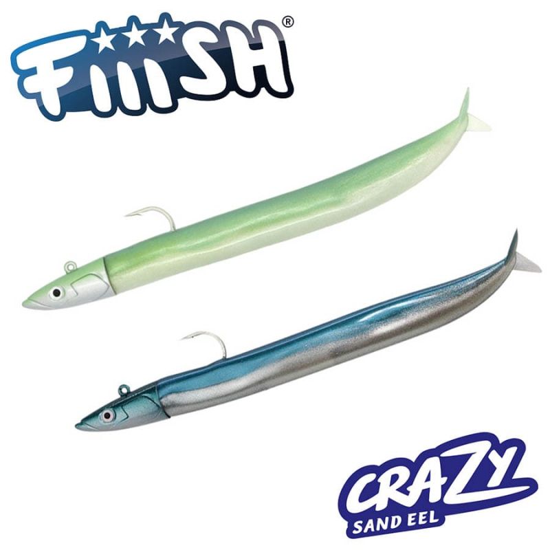Fiiish Crazy Sand Eel No1 Double Combo - 10cm | 10g - Pearl Green/Pearl Blue
